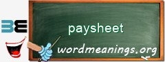 WordMeaning blackboard for paysheet